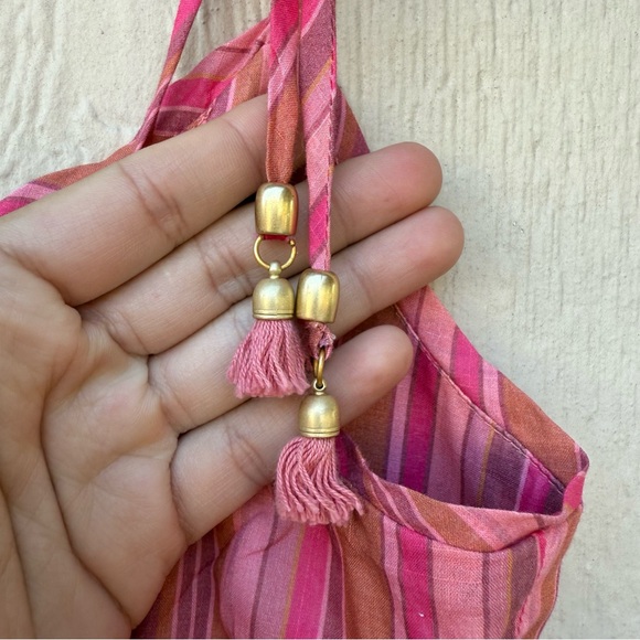 Zimmermann Bonita Tie Shoulder Striped Cotton Sundress Size 10 - Picture 4 of 10